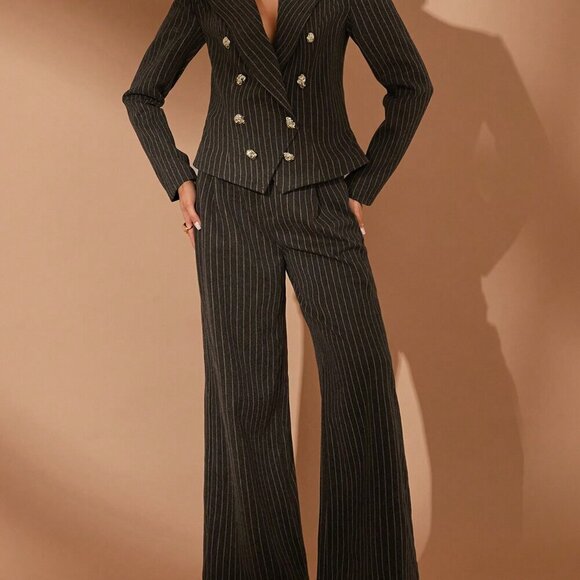 Olive Green Elegant Women's Suit Set - Picture 3 of 8